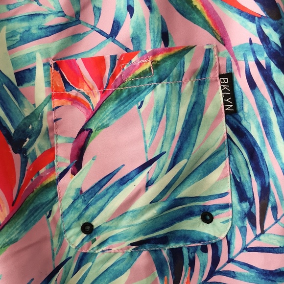 Men's Brooklyn Cloth Company Kent Ave Volley Swim Trunk Size XL Tropical Design - Picture 4 of 6